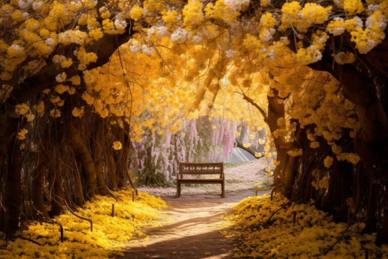 Drzewa kwitnące na żółto